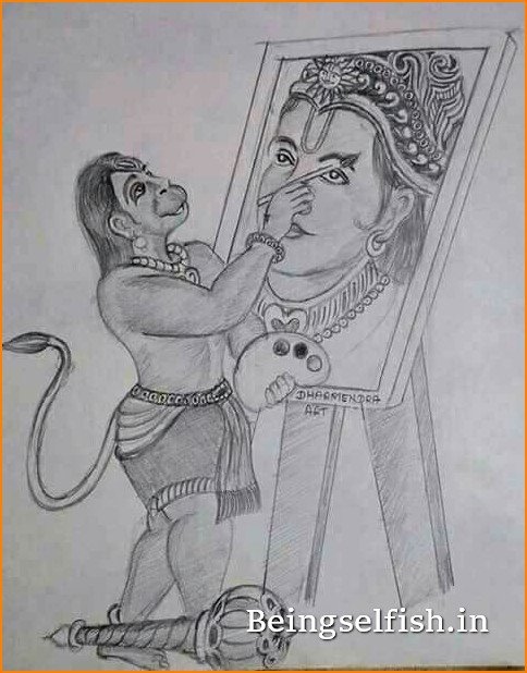 Hanuman Drawing Easy