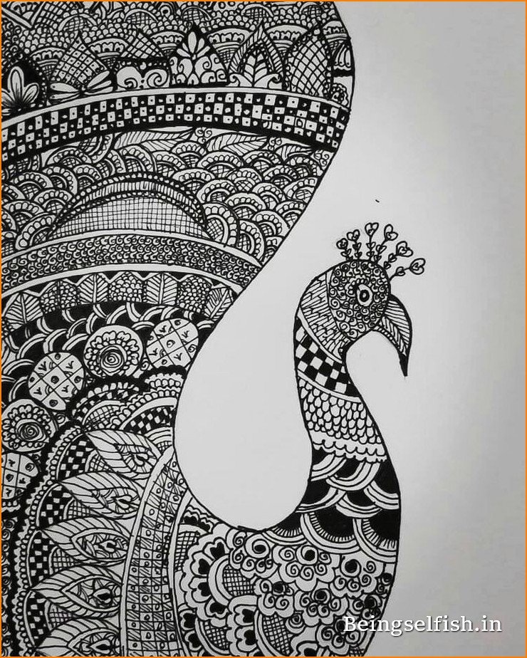 Update 126+ peacock drawing with colour