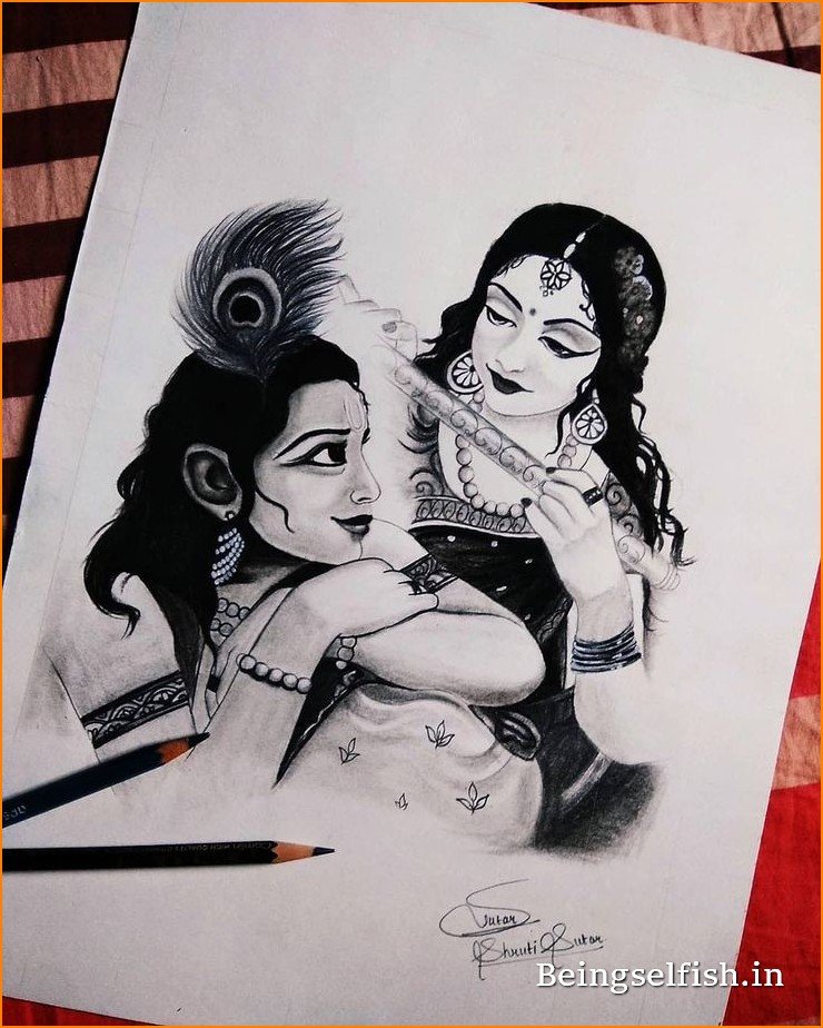 Krishna Pencil Sketch, Size: A1