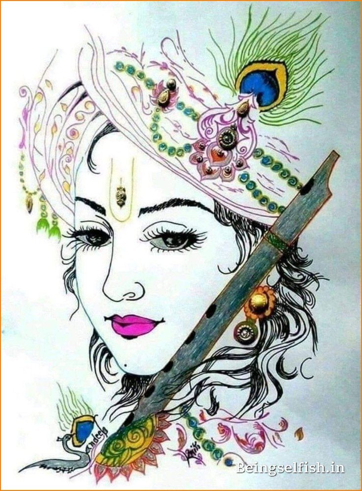 Radha Krishna Drawing - Beingselfish.in - Photos & Images-saigonsouth.com.vn