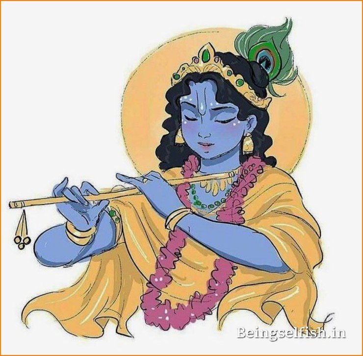 Lord Krishna Theme Drawing - Drawing Idea For Janmashtami-saigonsouth.com.vn