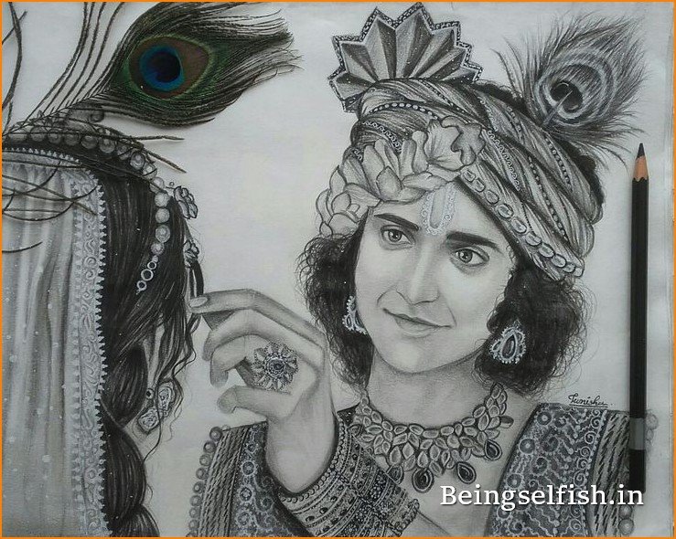 Radha and Krishna Drawing by Alexandra Bilbija - Pixels-saigonsouth.com.vn